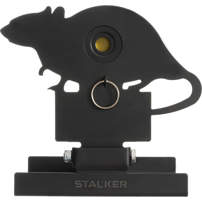 Мишень подъёмная STALKER КРЫСА, сталь, 3 мм, области попадания: 40,25,15мм ST-TP-72-RAT-BLK