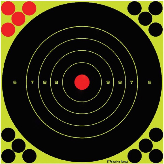 Мишень самоклеящаяся осыпающаяся STALKER, круглая, 20х20 см, D 20см, 25 шт. ST-TP-98-20CM-25X