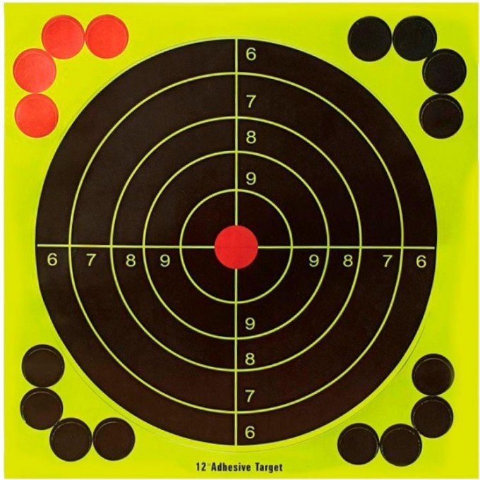 Мишень самоклеящаяся осыпающаяся STALKER, круглая, 30.5х30.5см, D26см, 5 шт ST-TP-48-30CM-5X